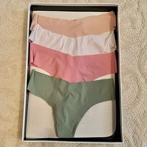 4 Victoria Secret “sexy illusions” no-show thongs, size medium